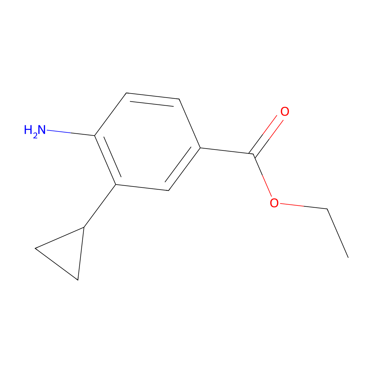 Ethyl 4-amino-3-cyclopropylbenzoate molecular structure, CAS 1609391-09-4