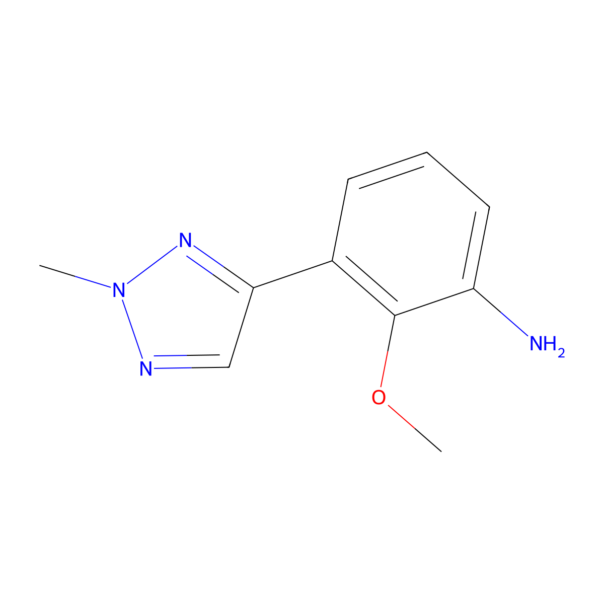 2-Methoxy-3-(2-methyl-2H-1,2,3-triazol-4-yl)benzenamine molecular structure, CAS 1609393-99-8