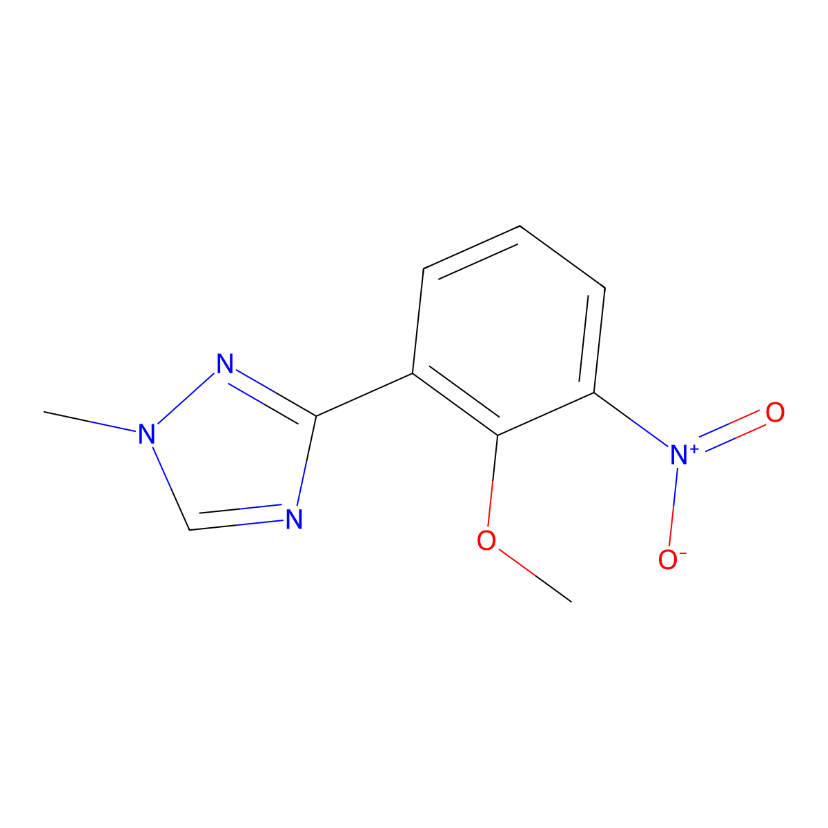 3-(2-Methoxy-3-nitrophenyl)-1-methyl-1H-1,2,4-triazole molecular structure, CAS 1609394-08-2