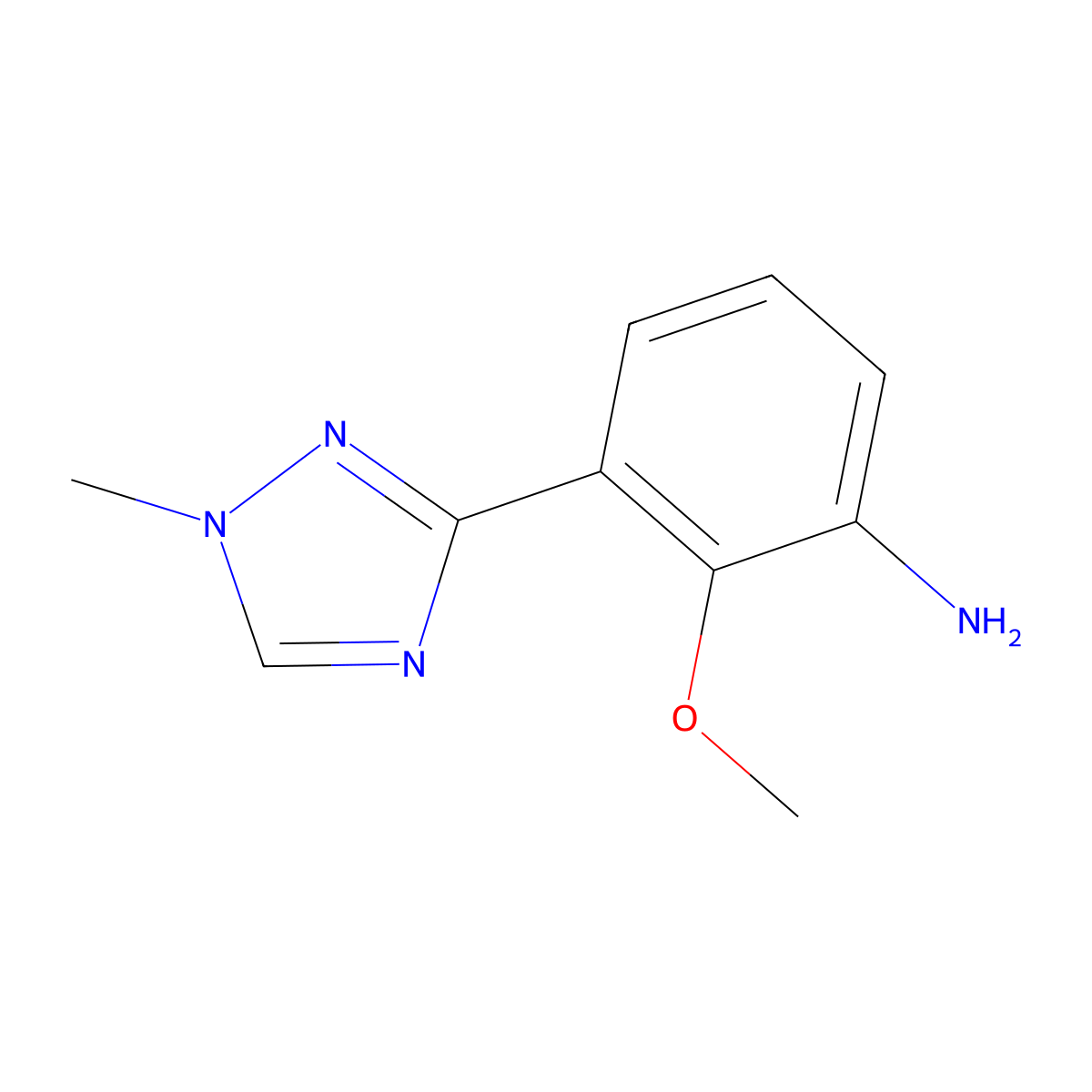 2-methoxy-3-(1-methyl-1H-1,2,4-triazol-3-yl)aniline molecular structure, CAS 1609394-10-6