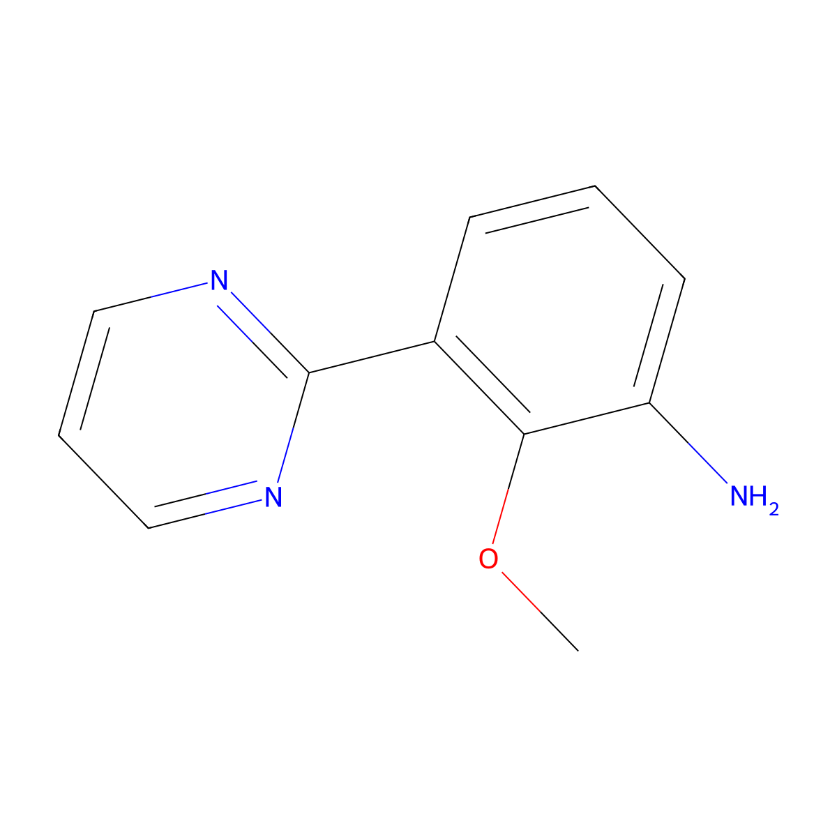 2-Methoxy-3-(pyrimidin-2-yl)aniline molecular structure, CAS 1609394-65-1
