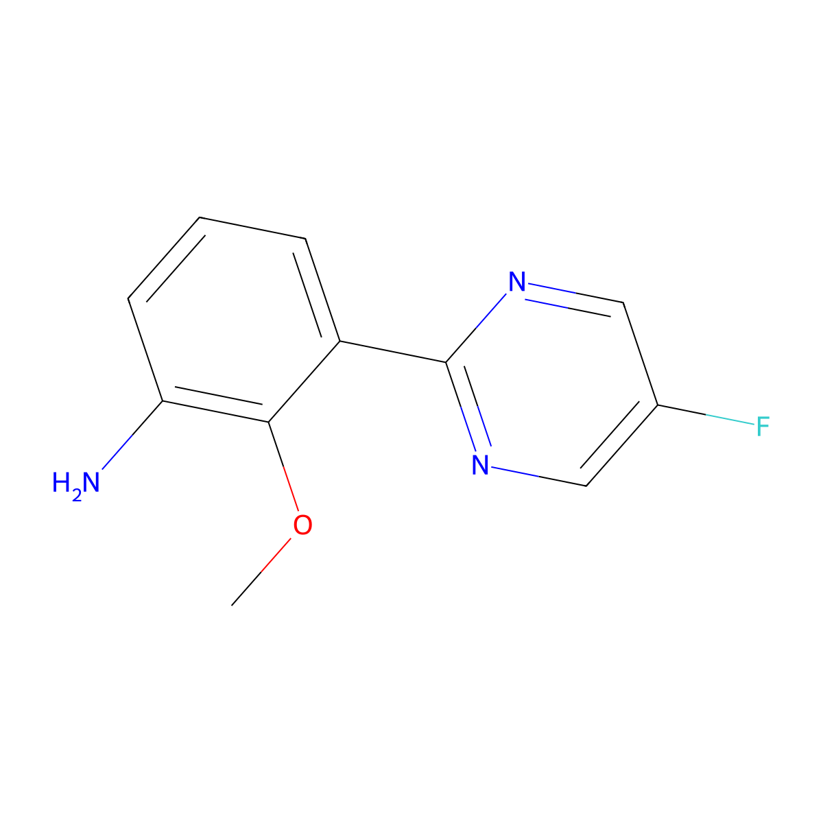 3-(5-Fluoropyrimidin-2-yl)-2-methoxyaniline molecular structure, CAS 1609394-75-3