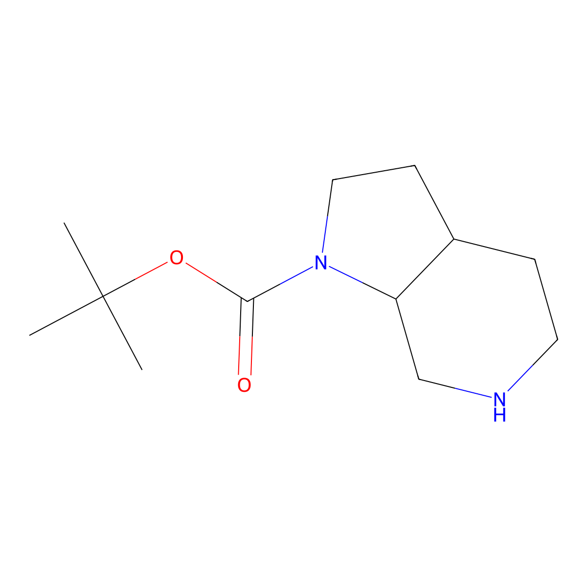 rac-tert-butyl (3aR,7aS)-octahydro-1H-pyrrolo[2,3-c]pyridine-1-carboxylate molecular structure, CAS 1609395-12-1