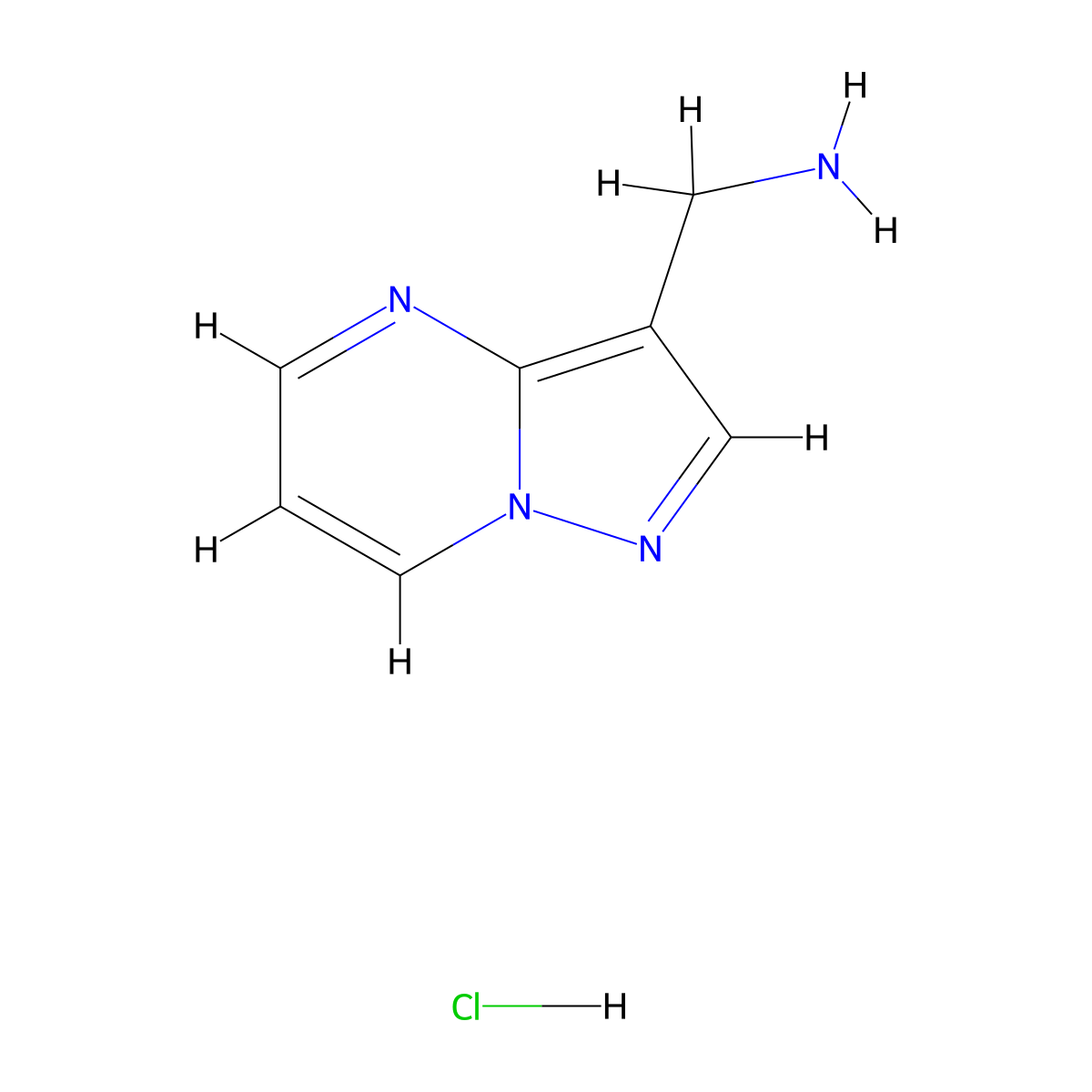 Pyrazolo[1,5-a]pyrimidin-3-ylmethanamine hydrochloride molecular structure, CAS 1609395-16-5