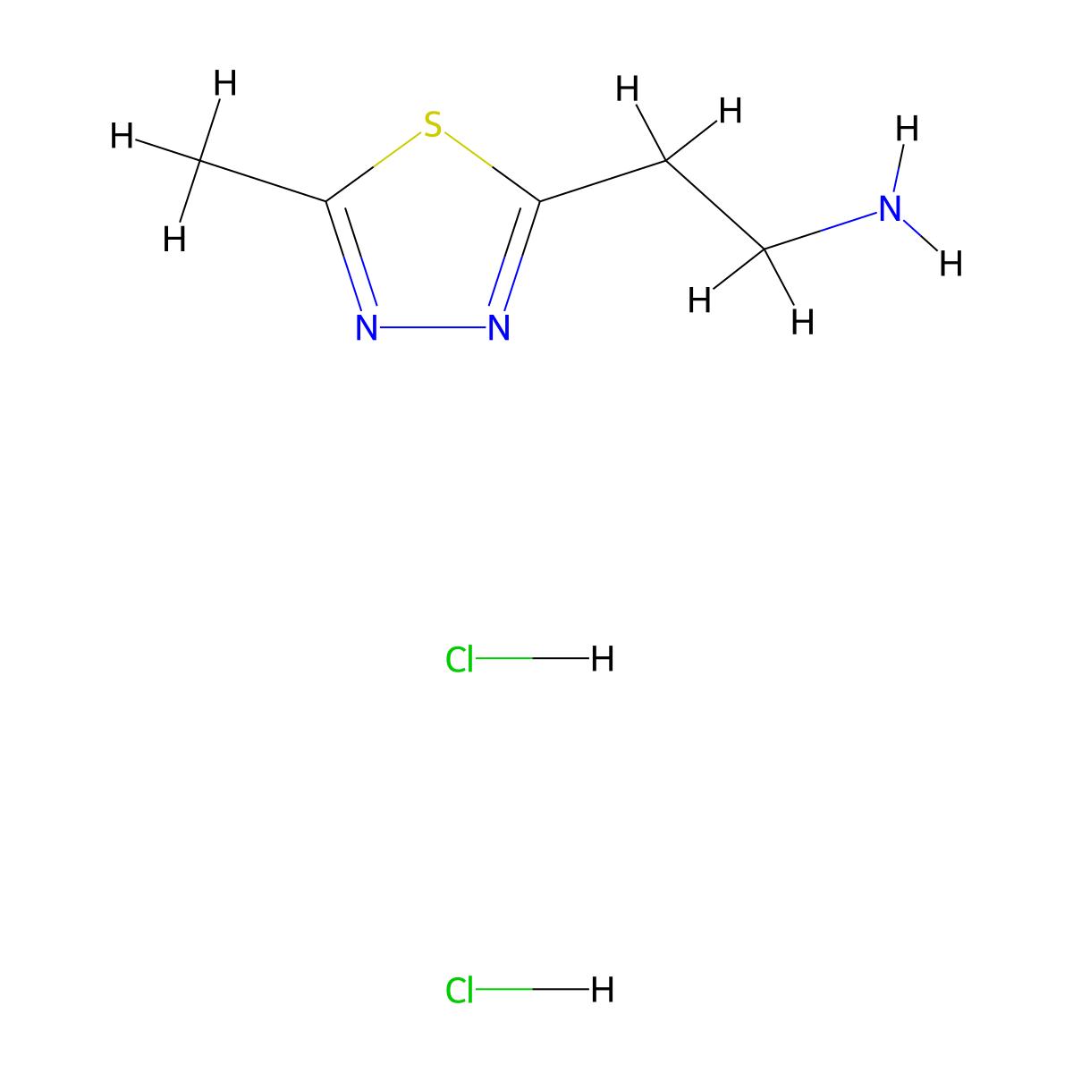 2-(5-Methyl-1,3,4-thiadiazol-2-yl)ethan-1-amine dihydrochloride molecular structure, CAS 1609395-22-3