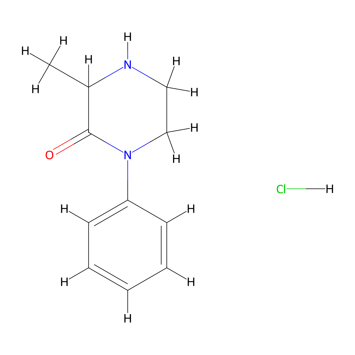 3-Methyl-1-phenyl-2-piperazinone hydrochloride molecular structure, CAS 1609395-25-6