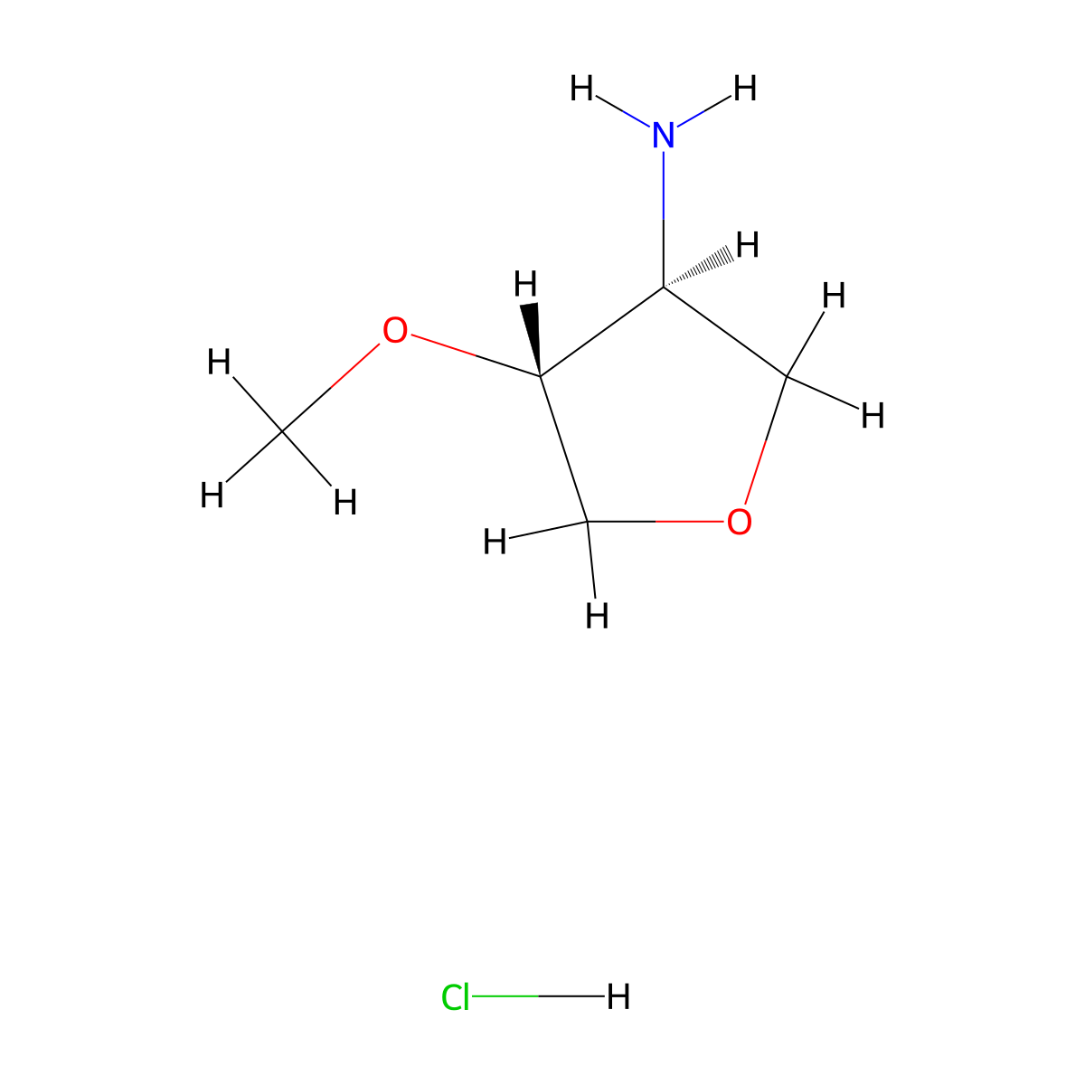 trans-4-Methoxytetrahydrofuran-3-amine hydrochloride molecular structure, CAS 1609395-41-6