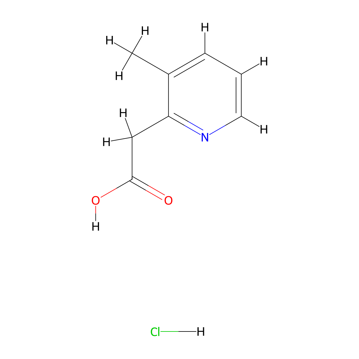 2-(3-Methylpyridin-2-yl)acetic acid hydrochloride molecular structure, CAS 1609395-45-0