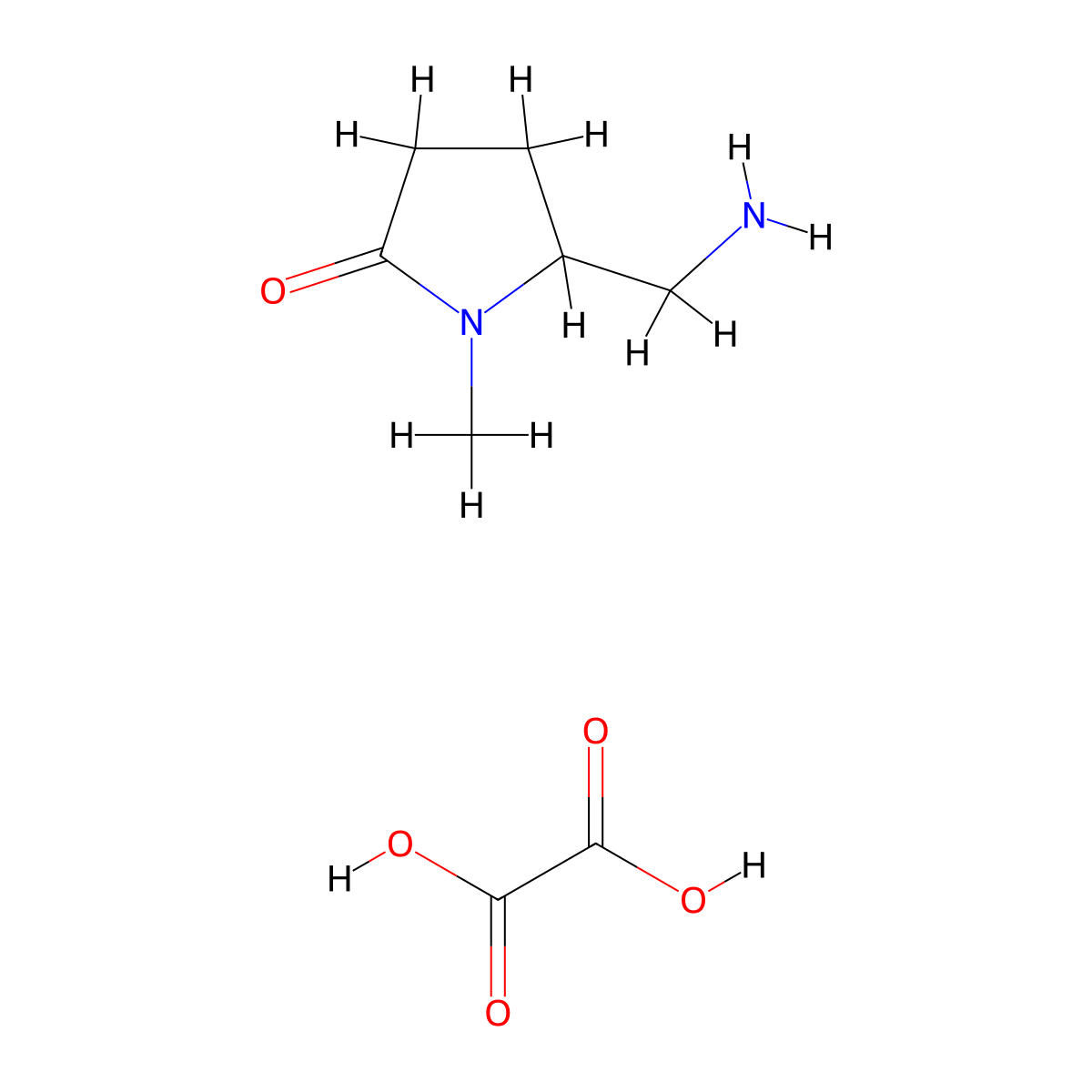 5-(Aminomethyl)-1-methyl-2-pyrrolidinone oxalate molecular structure, CAS 1609395-46-1