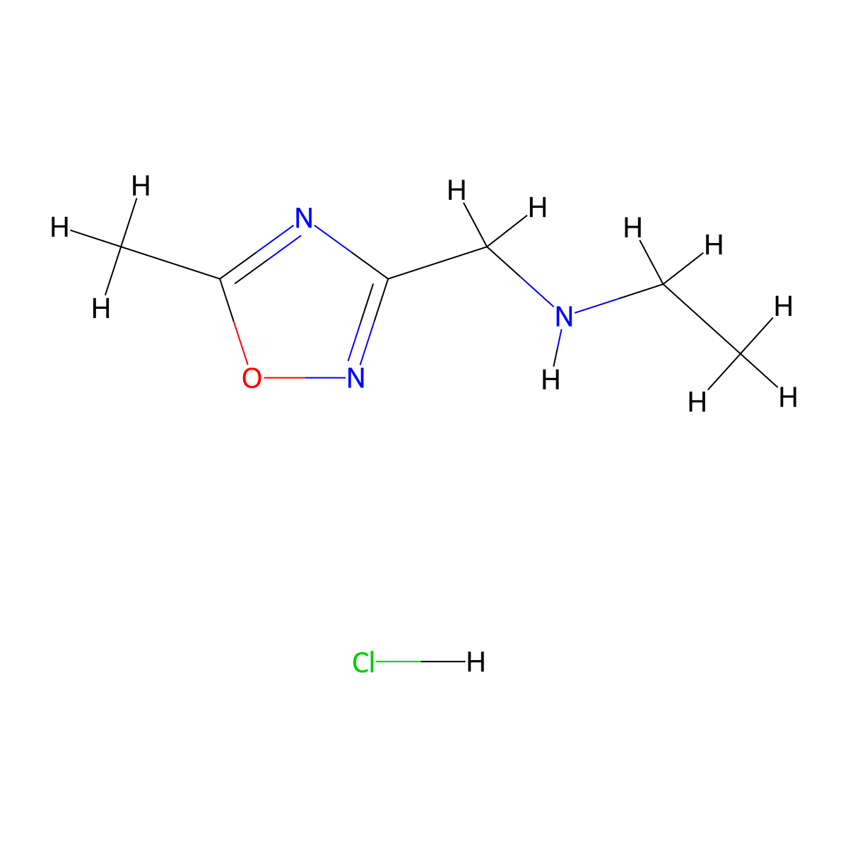 N-[(5-Methyl-1,2,4-oxadiazol-3-YL)methyl]ethanamine hydrochloride molecular structure, CAS 1609395-49-4