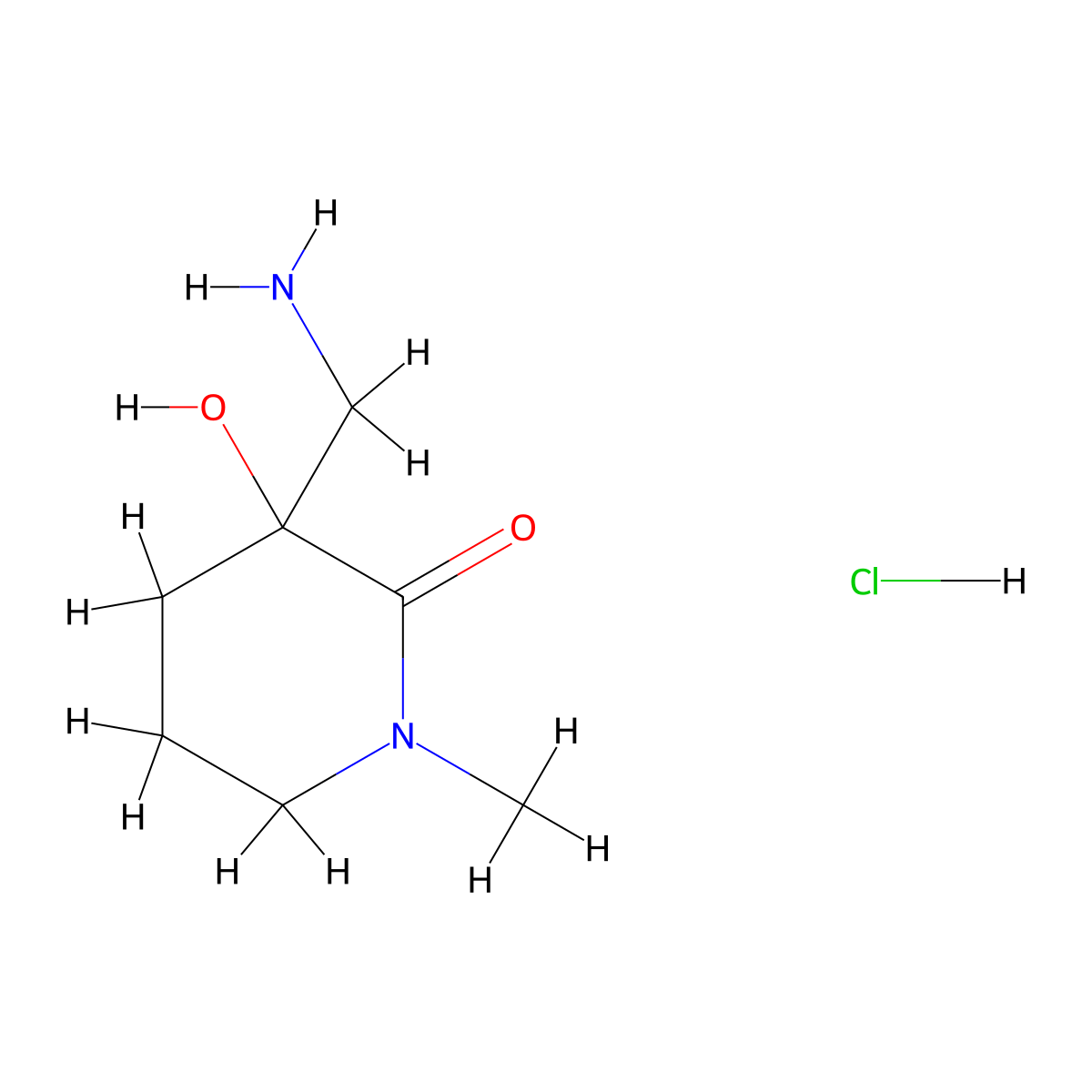3-(Aminomethyl)-3-hydroxy-1-methyl-2-piperidinone hydrochloride molecular structure, CAS 1609395-50-7