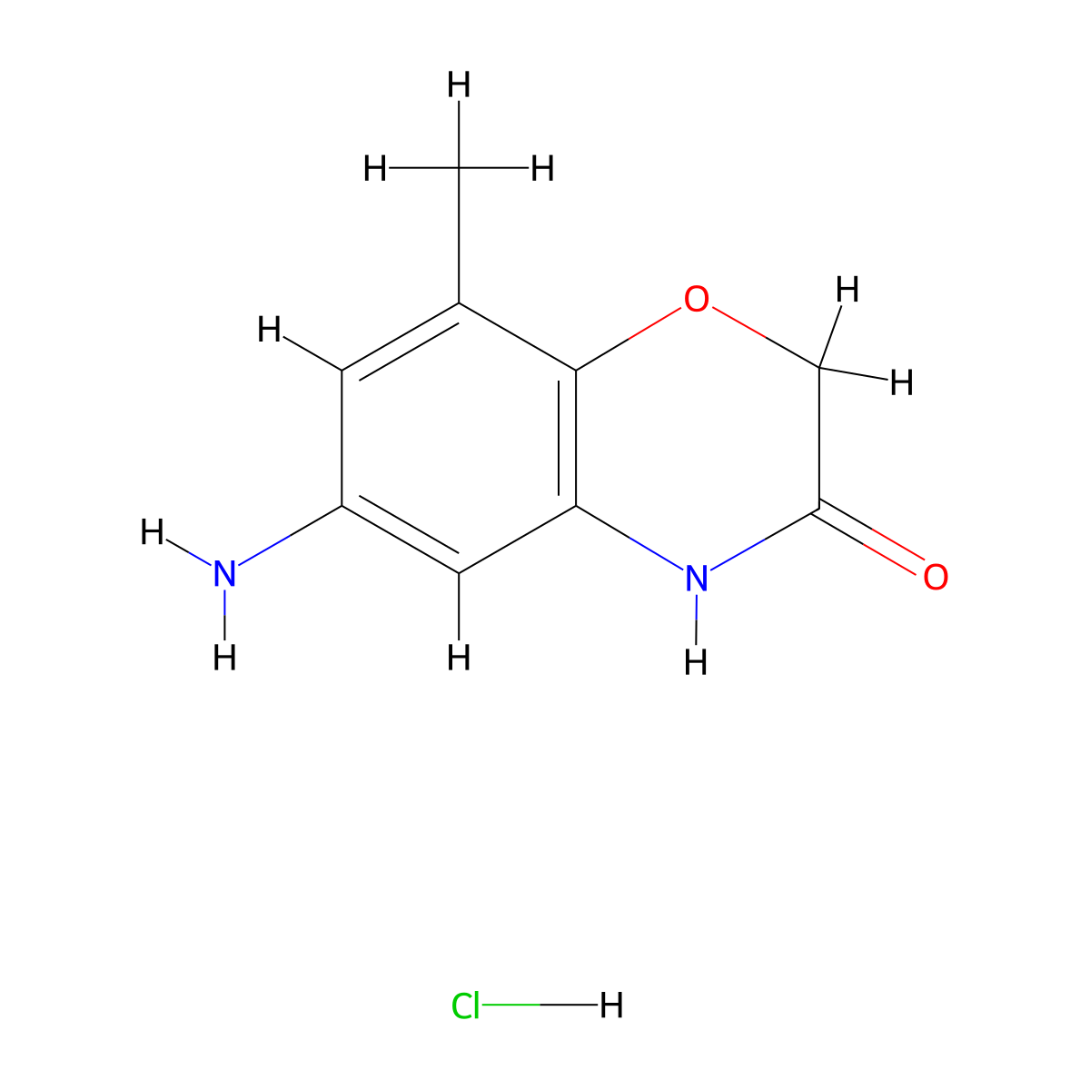 6-Amino-8-methyl-2h-1,4-benzoxazin-3(4h)-one hydrochloride molecular structure, CAS 1609395-51-8