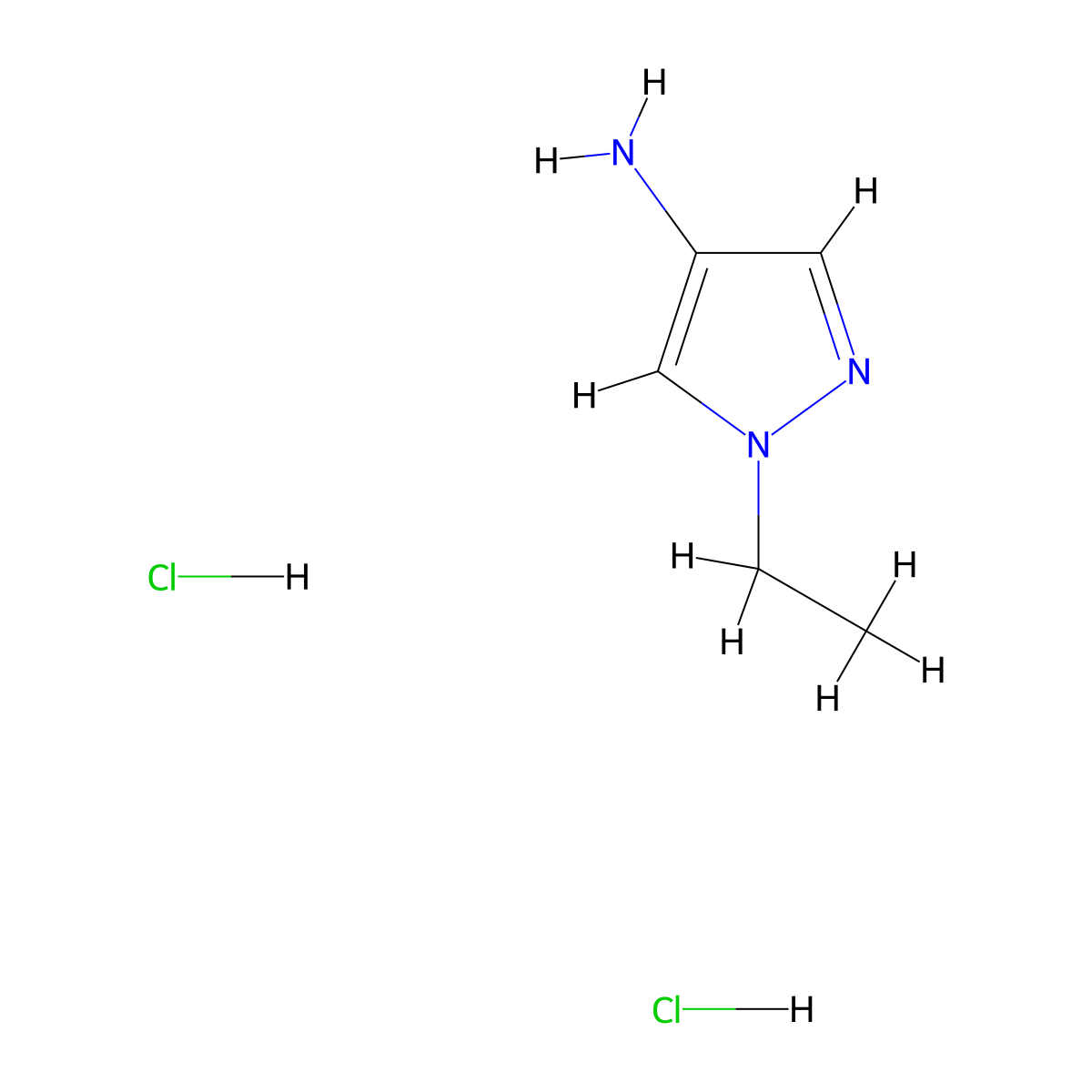 1-Ethyl-1H-pyrazol-4-amine dihydrochloride molecular structure, CAS 1609395-52-9