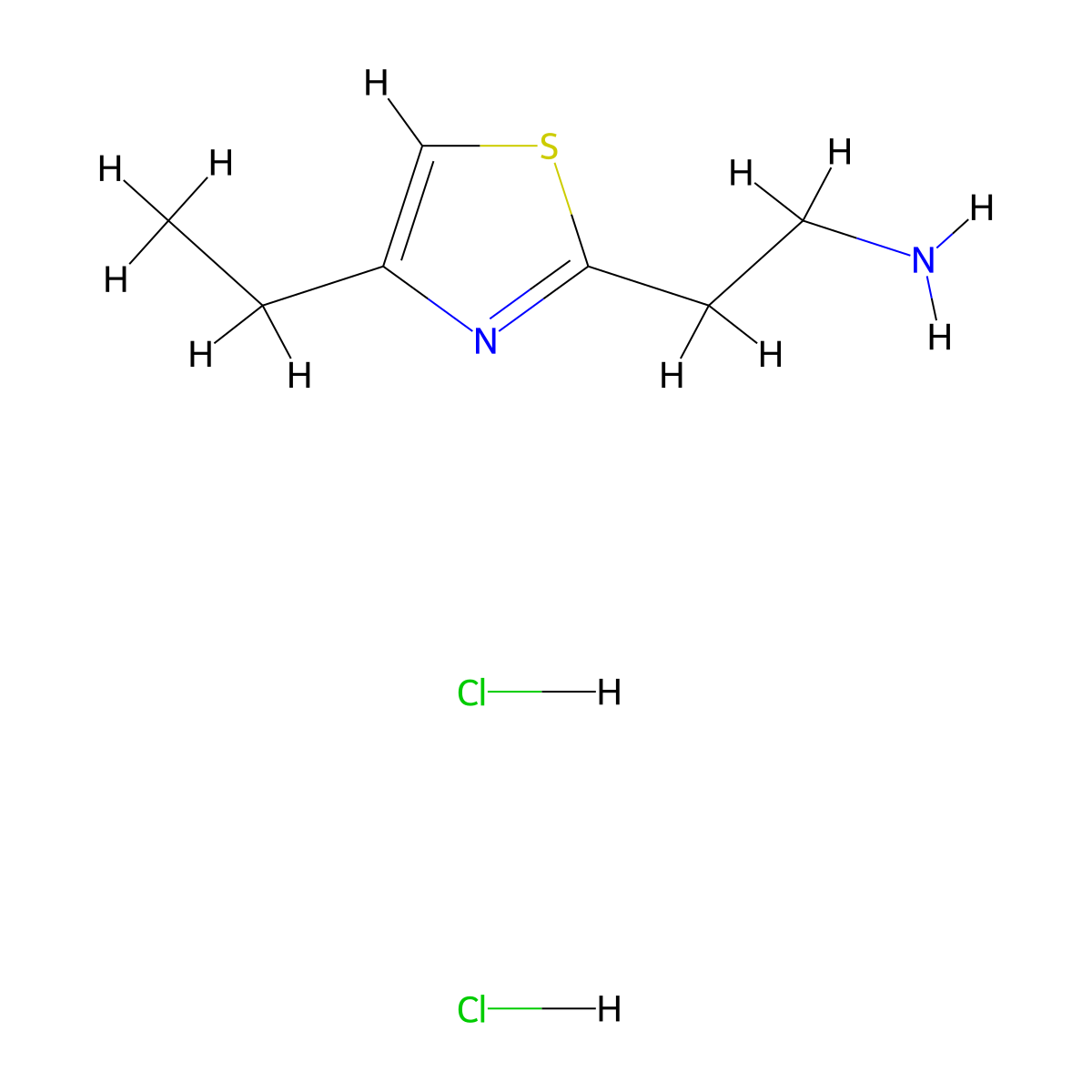 [2-(4-Ethyl-1,3-thiazol-2-yl)ethyl]amine dihydrochloride molecular structure, CAS 1609395-53-0