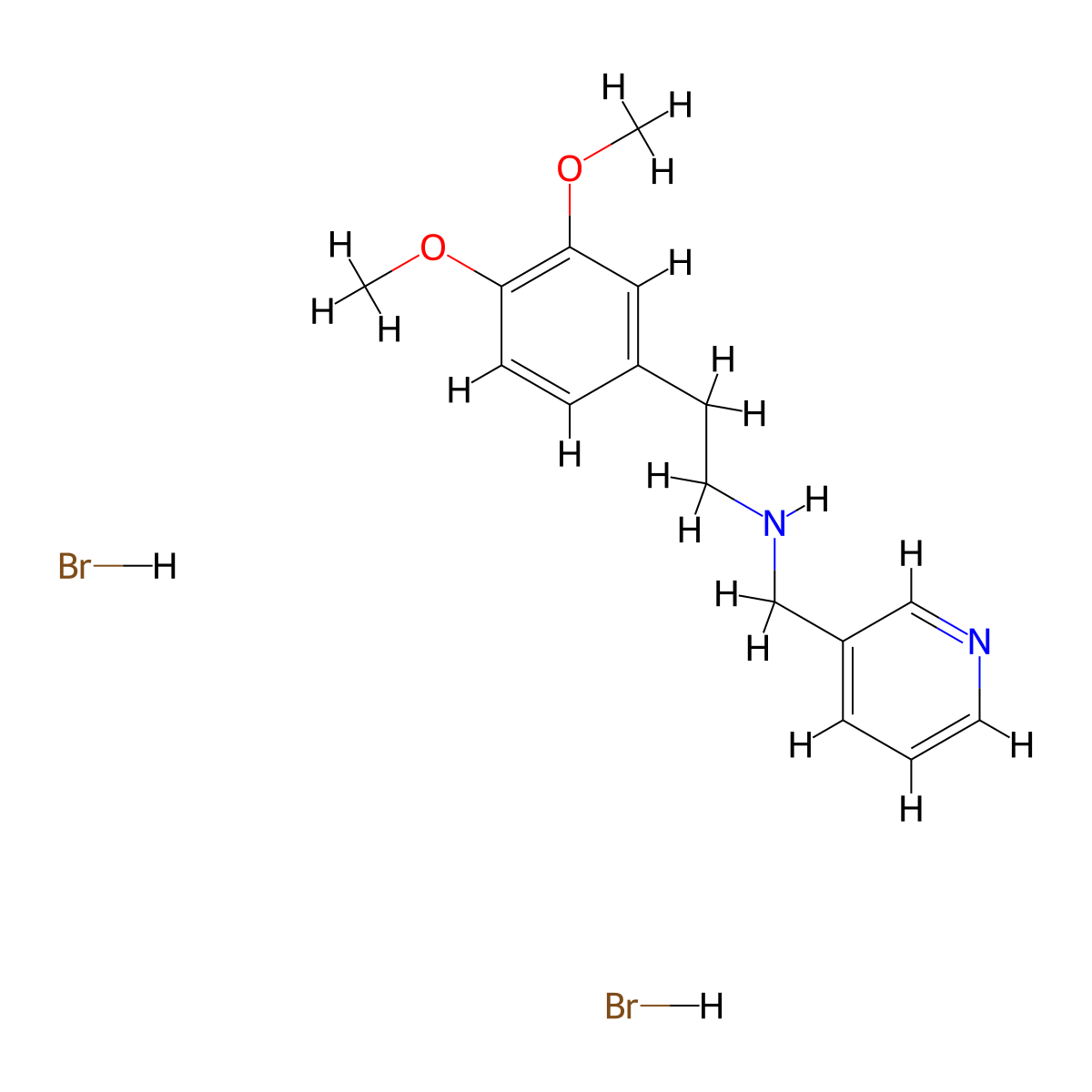 2-(3,4-Dimethoxyphenyl)-N-(pyridin-3-ylmethyl)ethanamine dihydrobromide molecular structure, CAS 1609395-55-2