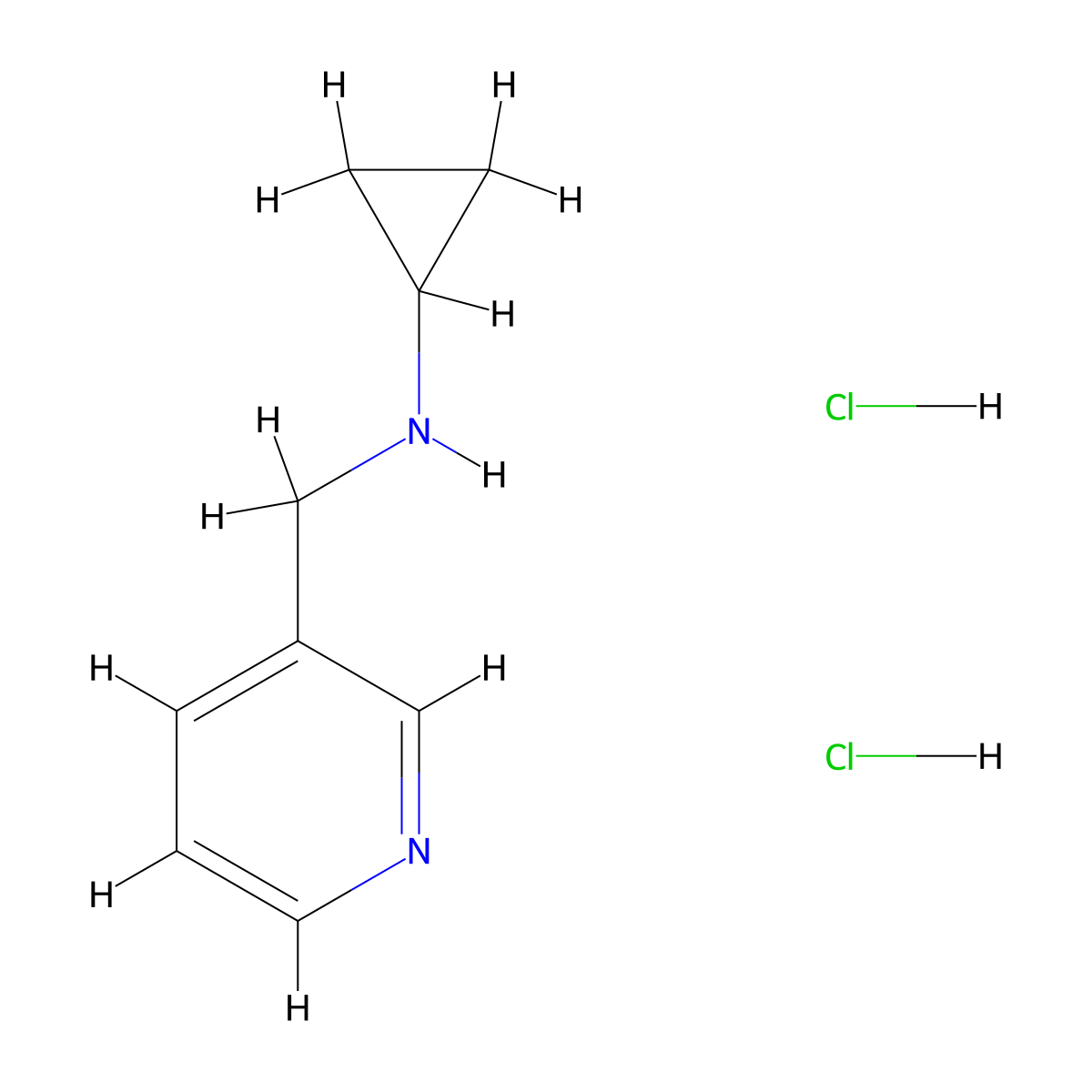N-(3-Pyridinylmethyl)cyclopropanamine dihydrochloride molecular structure, CAS 1609395-59-6