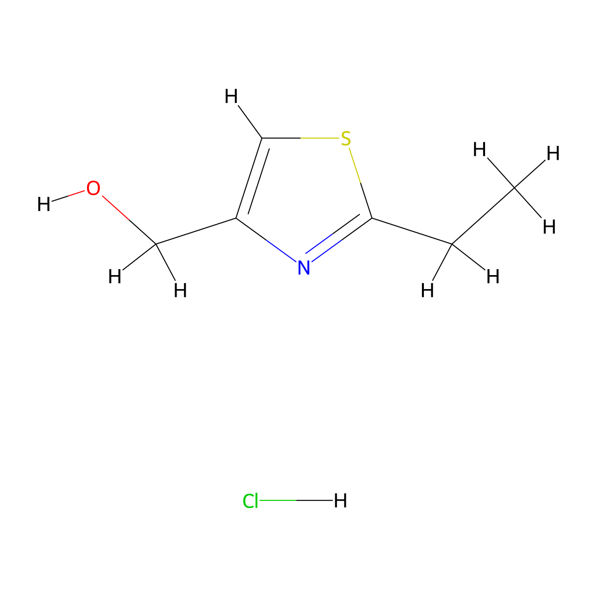(2-Ethyl-1,3-thiazol-4-YL)methanol hydrochloride molecular structure, CAS 1609395-65-4