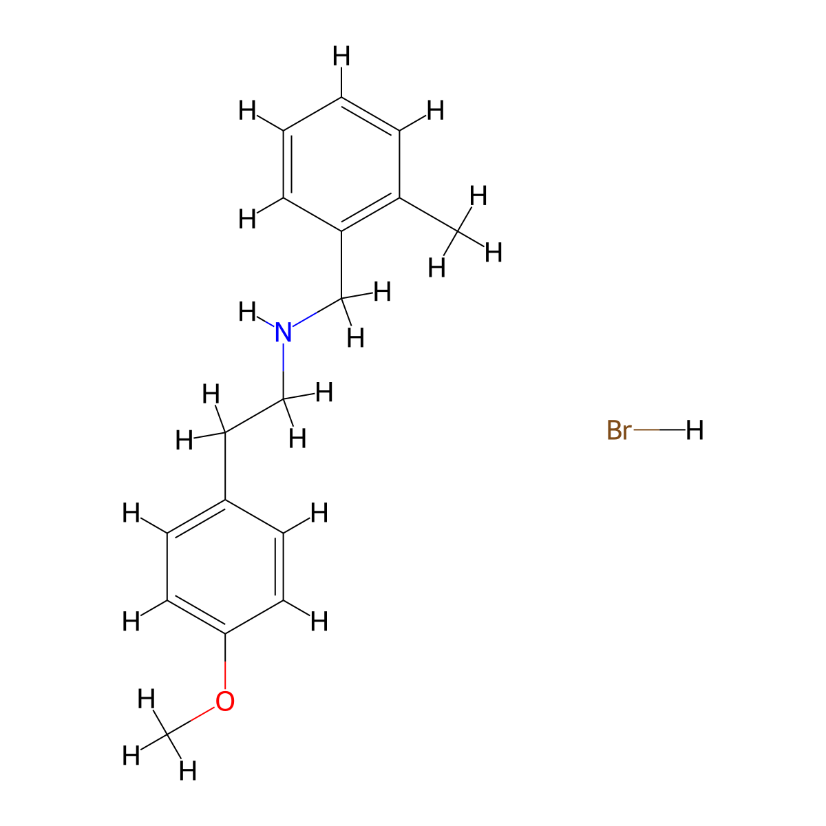 [2-(4-Methoxyphenyl)ethyl](2-methylbenzyl)amine hydrobromide molecular structure, CAS 1609395-66-5