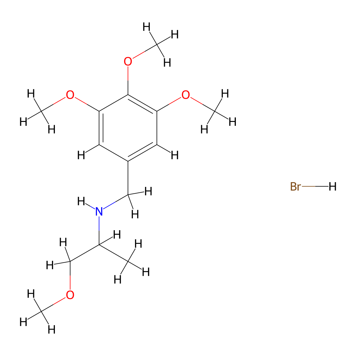 (2-Methoxy-1-methylethyl)(3,4,5-trimethoxybenzyl)amine hydrobromide molecular structure, CAS 1609395-68-7