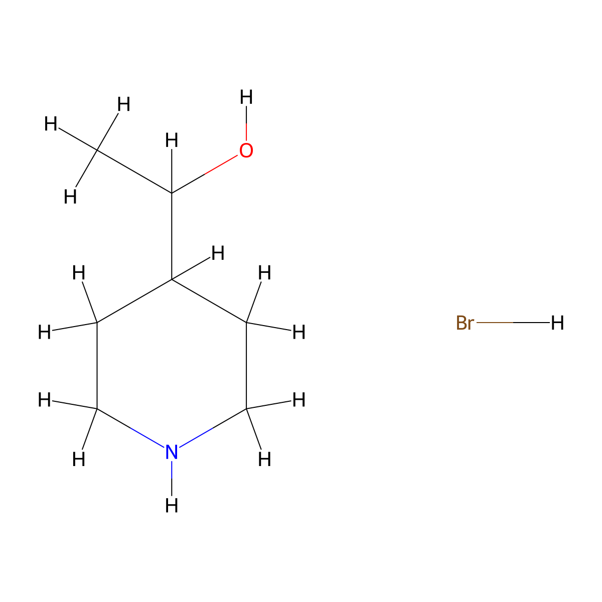 1-(4-Piperidinyl)ethanol hydrobromide molecular structure, CAS 1609395-69-8