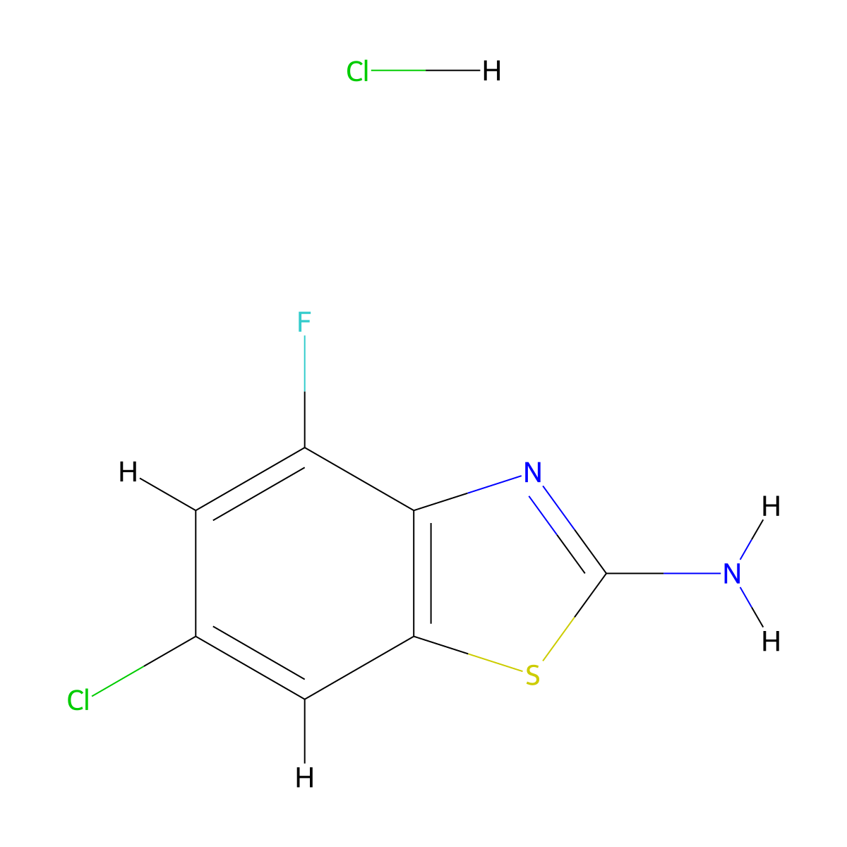 6-Chloro-4-fluorobenzo[d]thiazol-2-amine hydrochloride molecular structure, CAS 1609395-77-8
