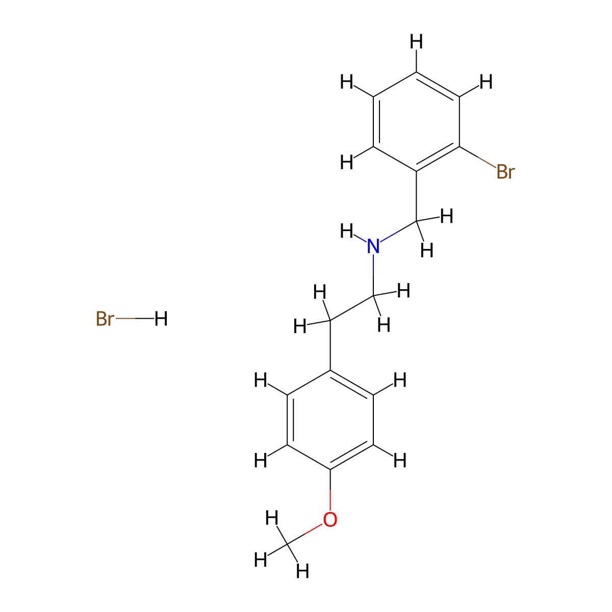 N-(2-bromobenzyl)-2-(4-methoxyphenyl)ethanamine hydrobromide molecular structure, CAS 1609395-79-0