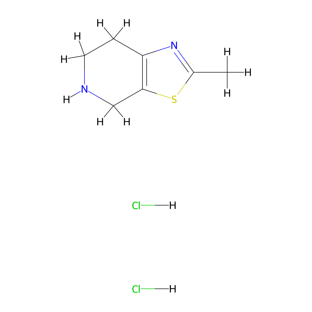 2-Methyl-4,5,6,7-tetrahydro[1,3]thiazolo[5,4-c]pyridine dihydrochloride molecular structure, CAS 1609395-81-4