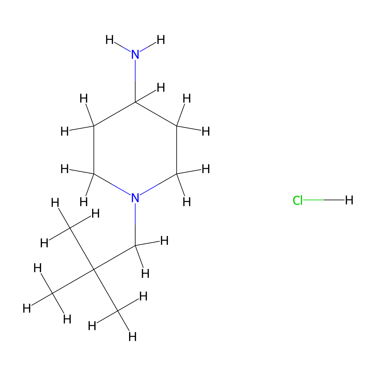 1-(2,2-Dimethylpropyl)-4-piperidinamine hydrochloride molecular structure, CAS 1609395-82-5