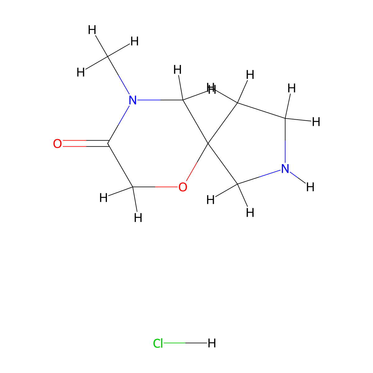 9-Methyl-6-oxa-2,9-diazaspiro[4.5]decan-8-one hydrochloride molecular structure, CAS 1609395-85-8