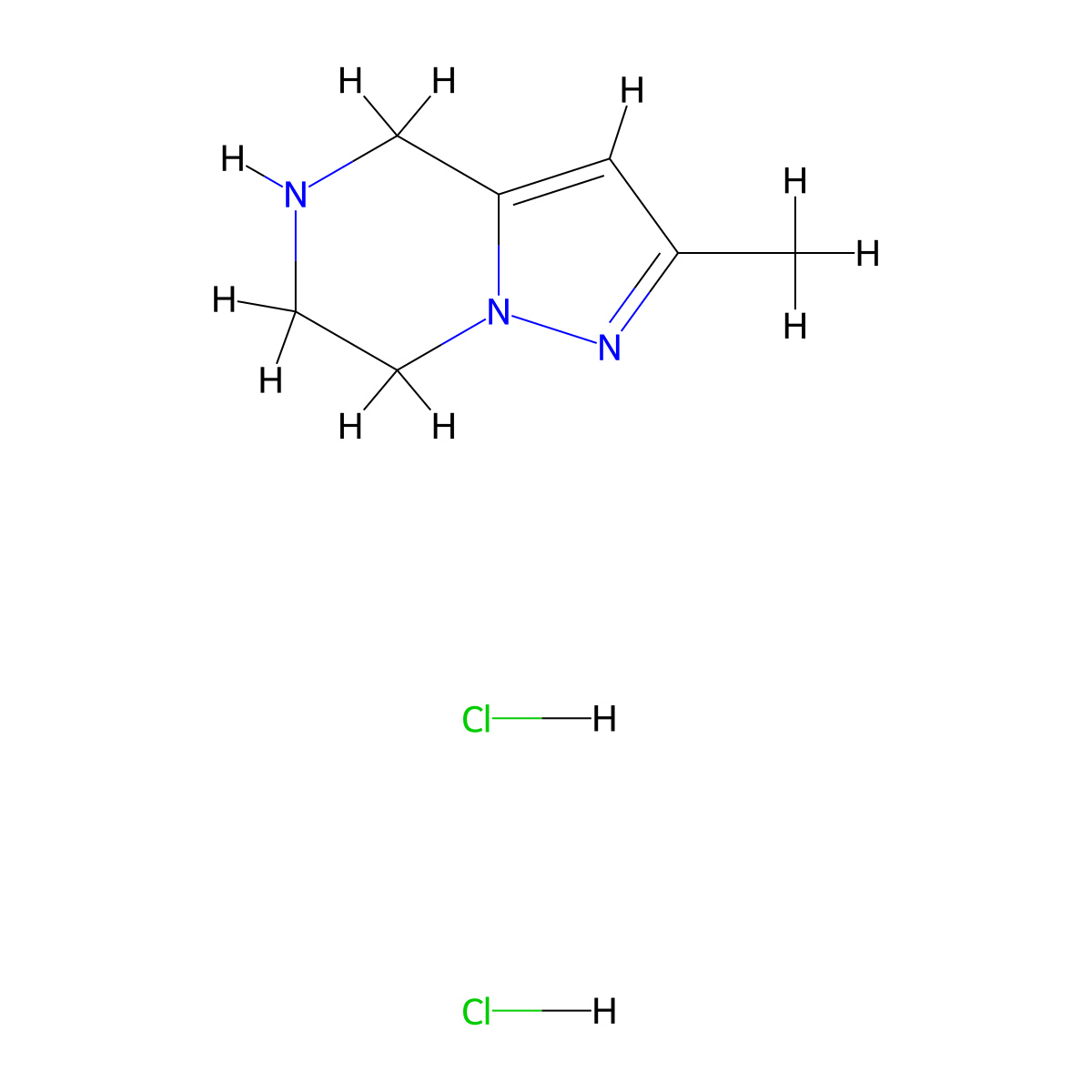 2-Methyl-4,5,6,7-tetrahydropyrazolo[1,5-a]pyrazine dihydrochloride molecular structure, CAS 1609395-89-2