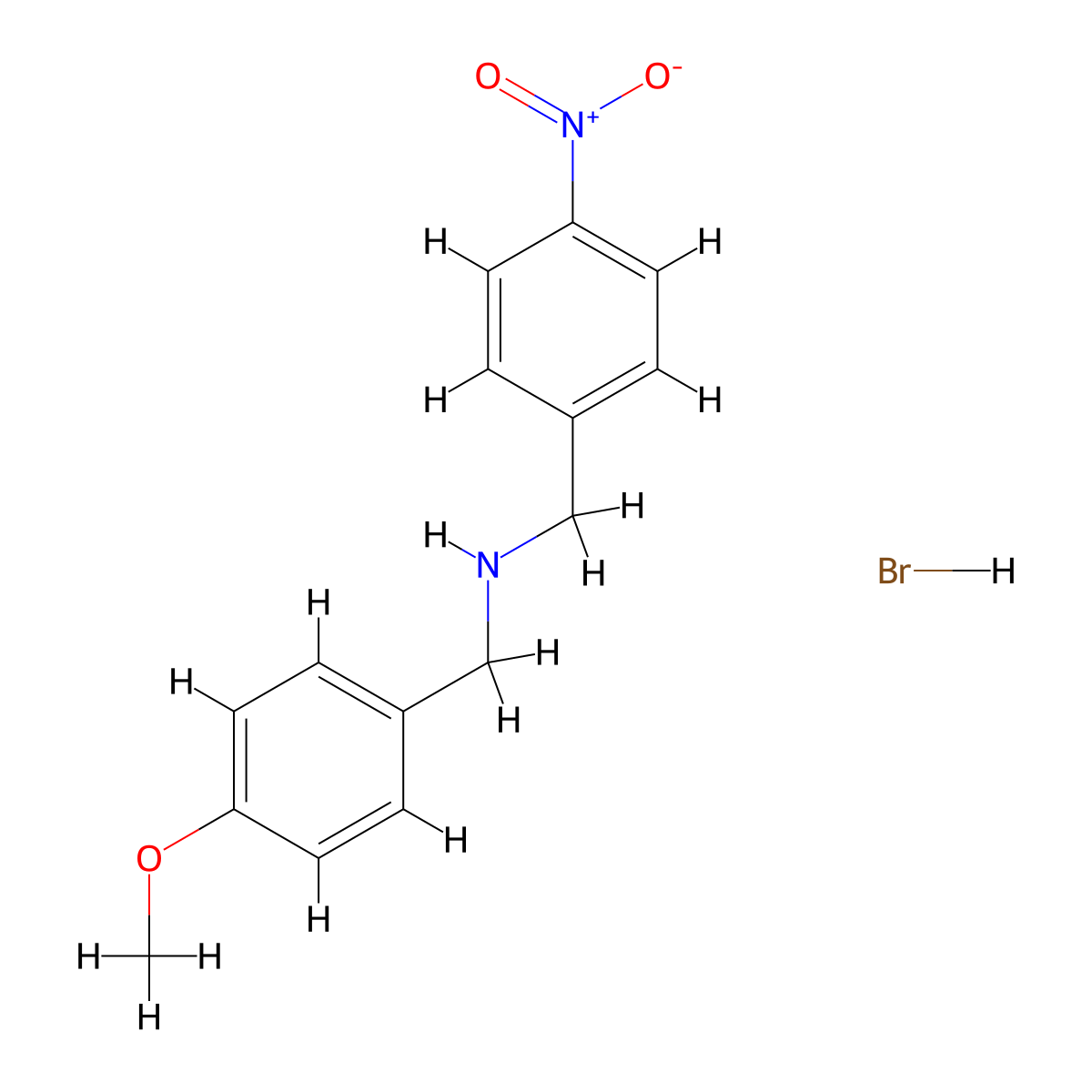 (4-Methoxybenzyl)(4-nitrobenzyl)amine hydrobromide molecular structure, CAS 1609395-90-5