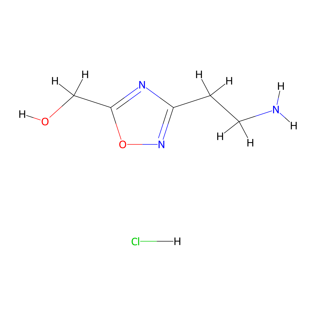 [3-(2-Aminoethyl)-1,2,4-oxadiazol-5-yl]methanol hydrochloride molecular structure, CAS 1609395-91-6
