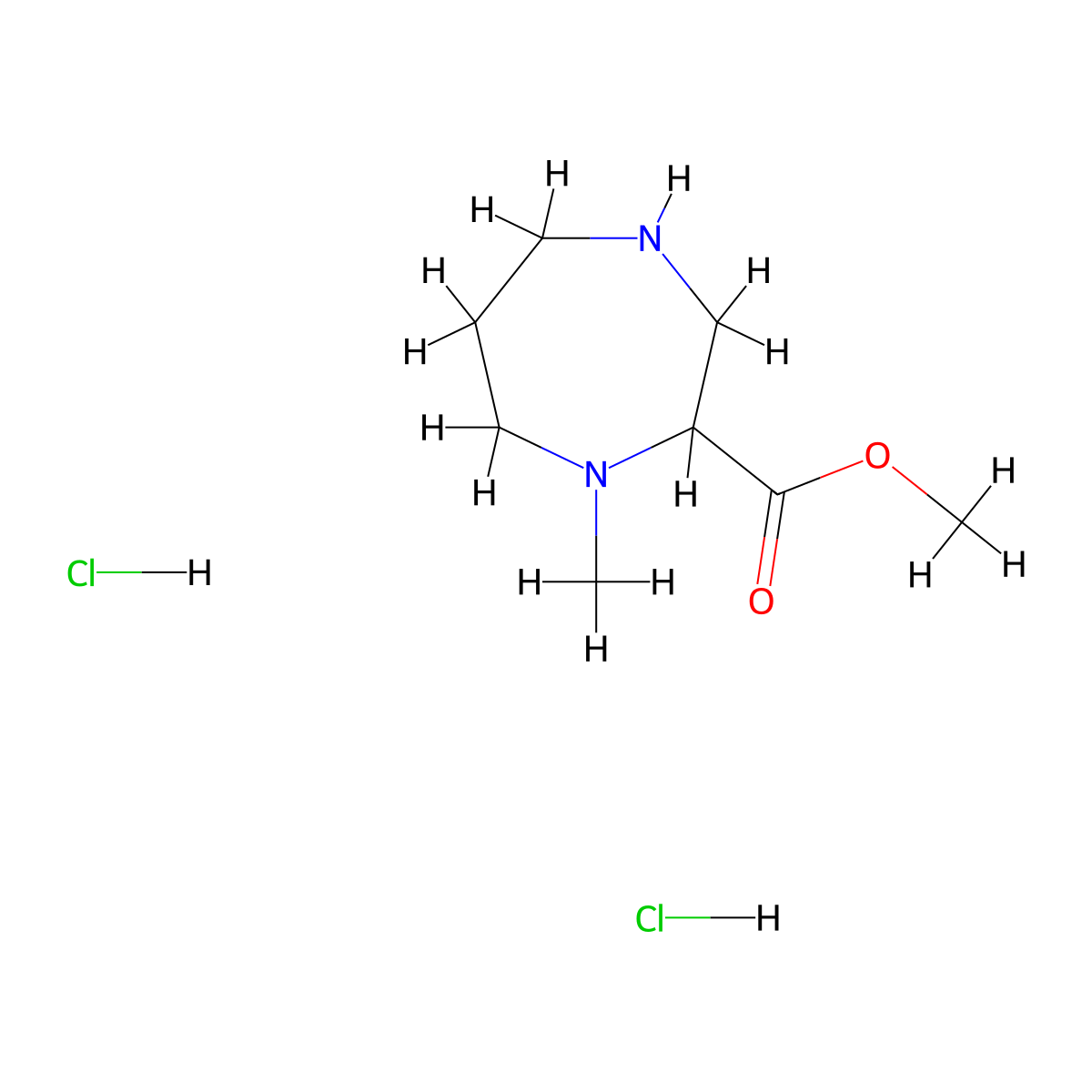 Methyl 1-methyl-1,4-diazepane-2-carboxylate dihydrochloride molecular structure, CAS 1609395-93-8