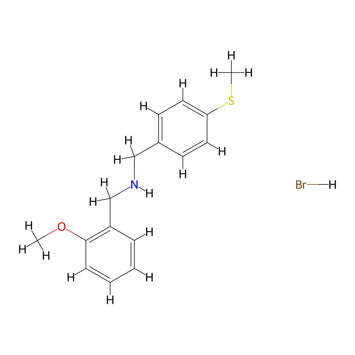 (2-Methoxybenzyl)[4-(methylthio)benzyl]amine hydrobromide molecular structure, CAS 1609395-94-9