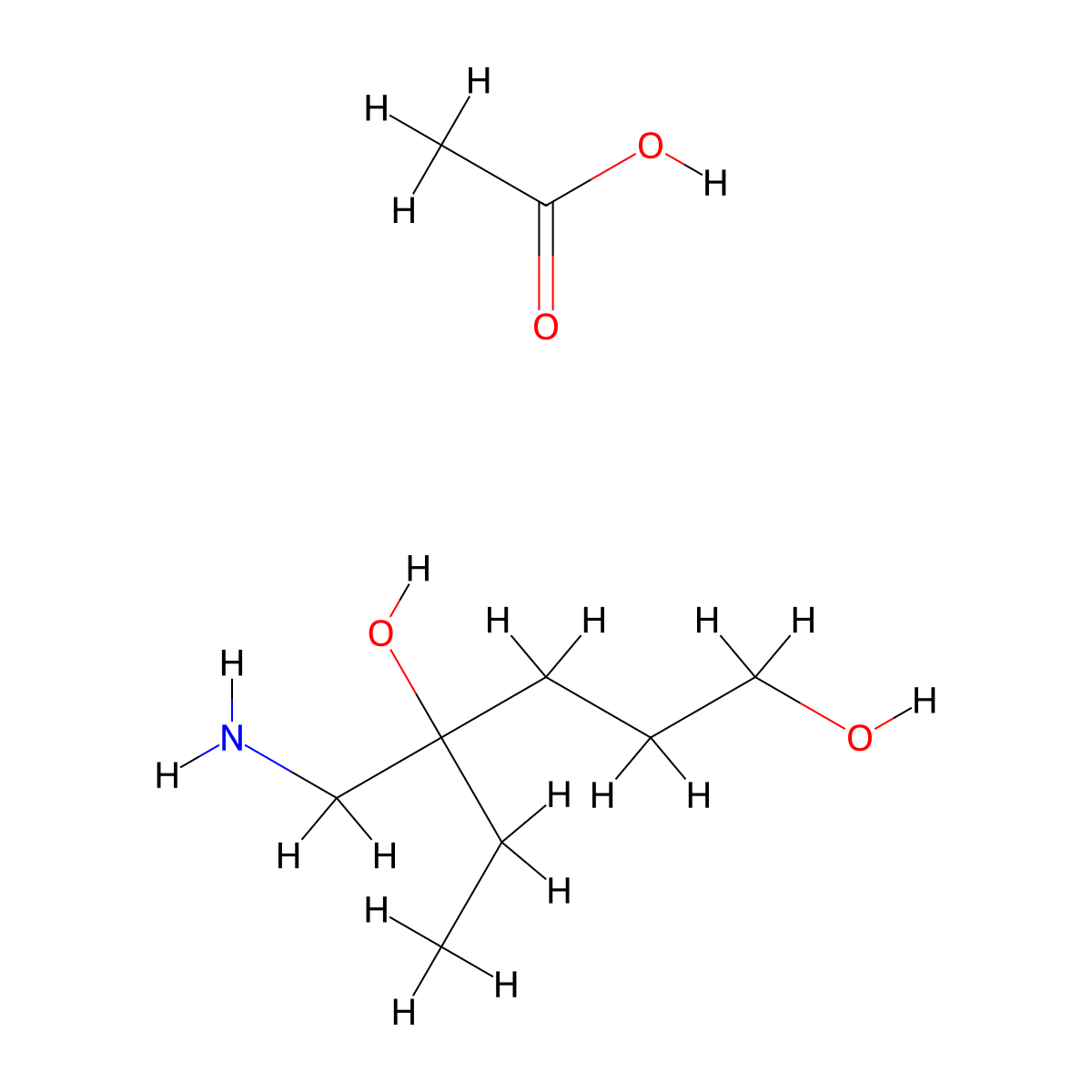 4-(Aminomethyl)-1,4-hexanediol acetate (salt) molecular structure, CAS 1609395-96-1
