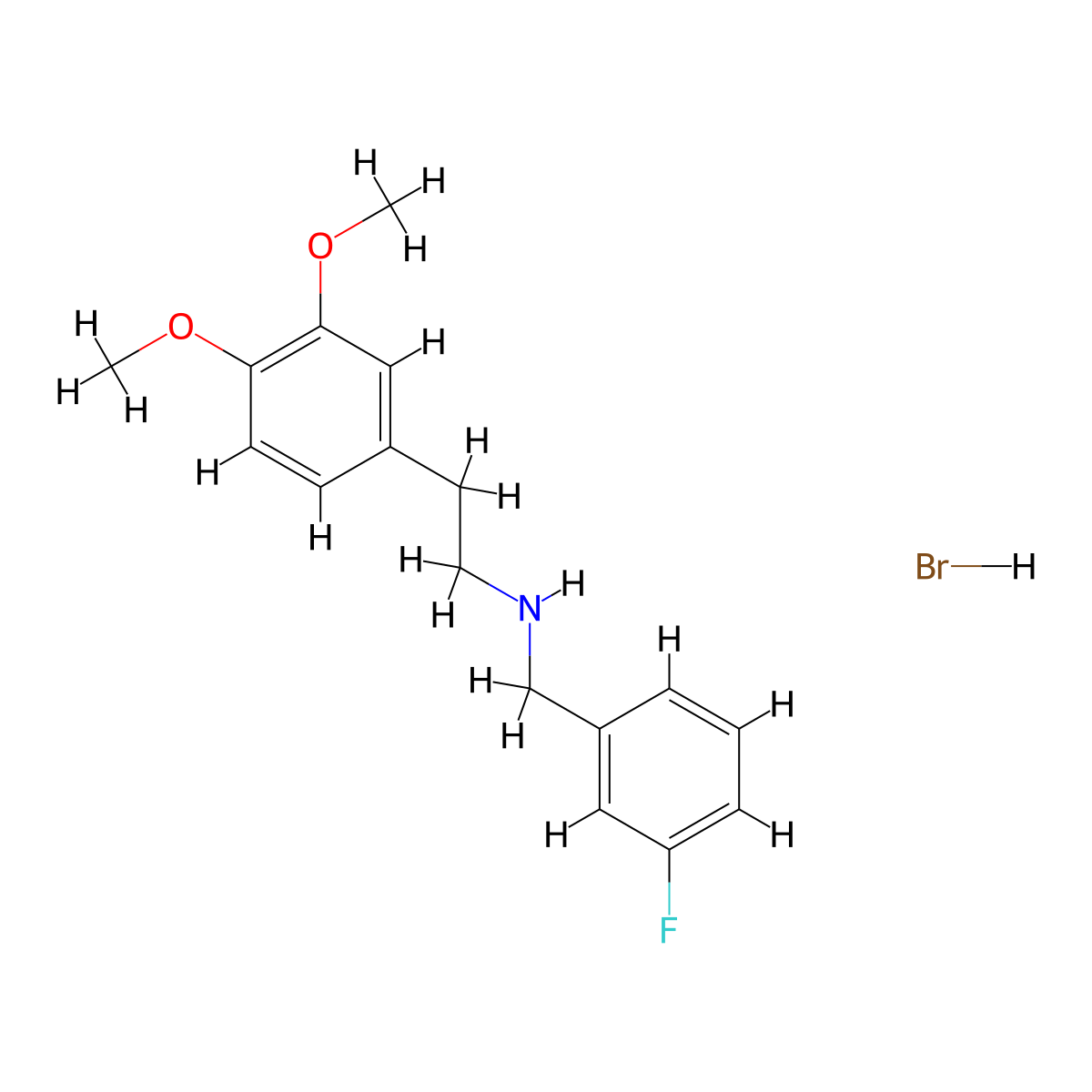 [2-(3,4-Dimethoxyphenyl)ethyl](3-fluorobenzyl)amine hydrobromide molecular structure, CAS 1609395-98-3