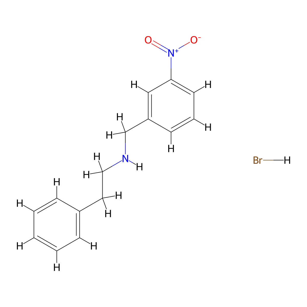 N-(3-nitrobenzyl)-2-phenylethanamine hydrobromide molecular structure, CAS 1609396-05-5