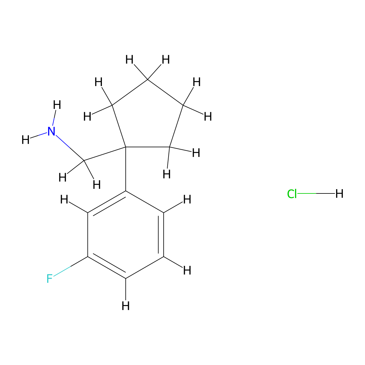 1-[1-(3-Fluorophenyl)cyclopentyl]methanamine hydrochloride molecular structure, CAS 1609396-08-8