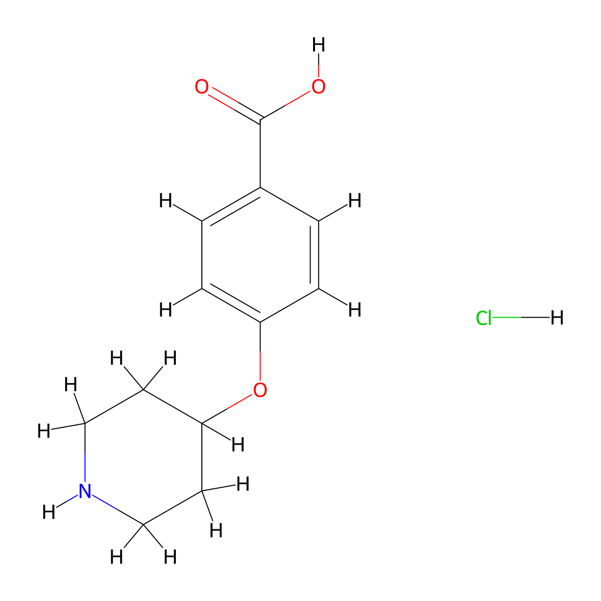 4-(Piperidin-4-yloxy)benzoic acid hydrochloride molecular structure, CAS 1609396-09-9