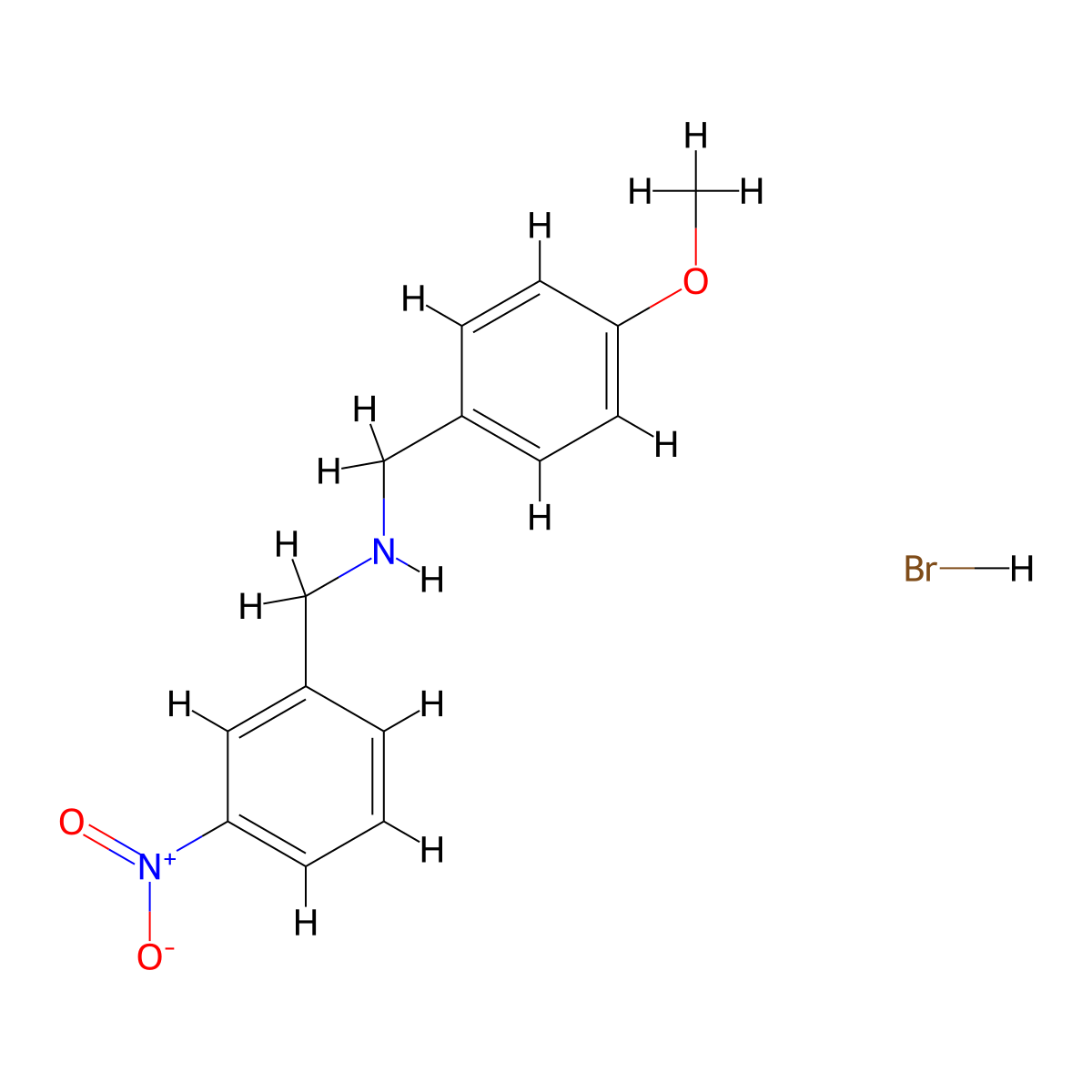 (4-Methoxybenzyl)(3-nitrobenzyl)amine hydrobromide molecular structure, CAS 1609396-11-3