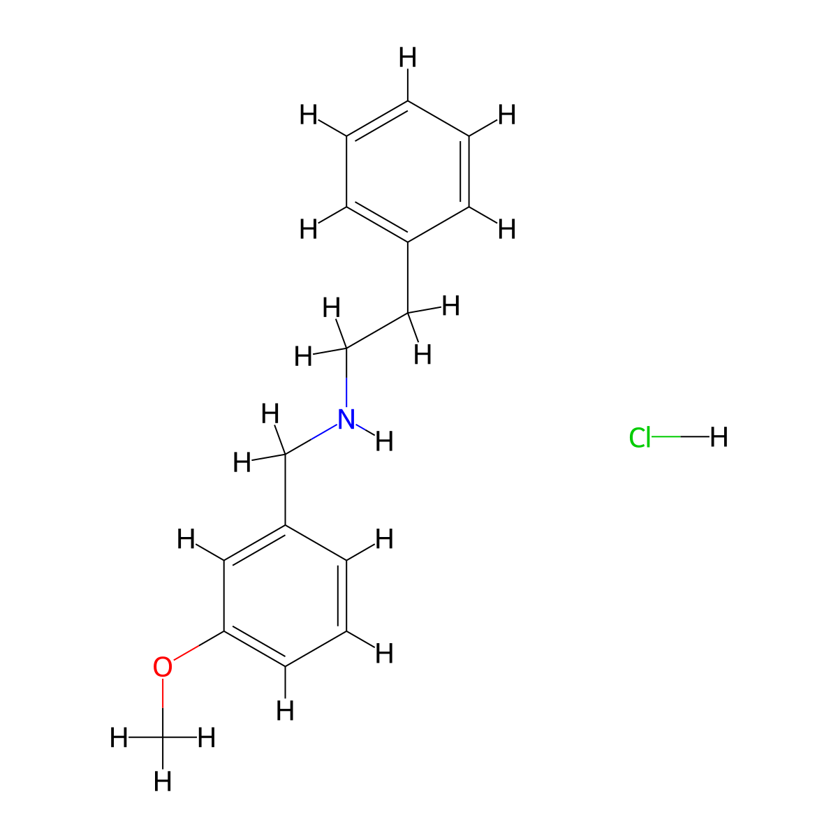 N-(3-Methoxybenzyl)-2-phenylethanamine hydrochloride molecular structure, CAS 1609396-13-5