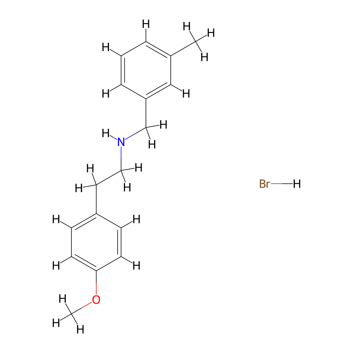 [2-(4-Methoxyphenyl)ethyl](3-methylbenzyl)amine hydrobromide molecular structure, CAS 1609396-15-7