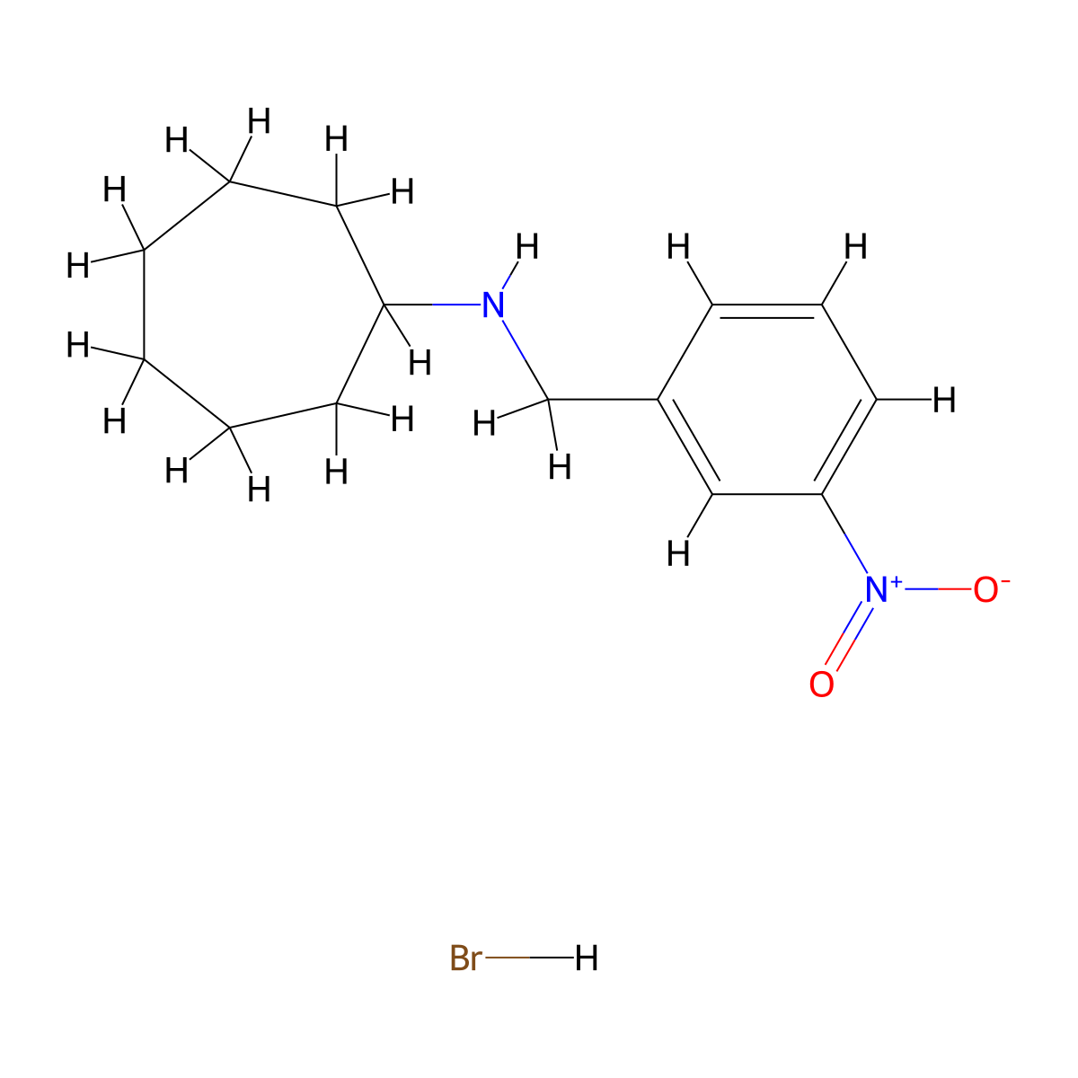 N-(3-nitrobenzyl)cycloheptanamine hydrobromide molecular structure, CAS 1609396-16-8