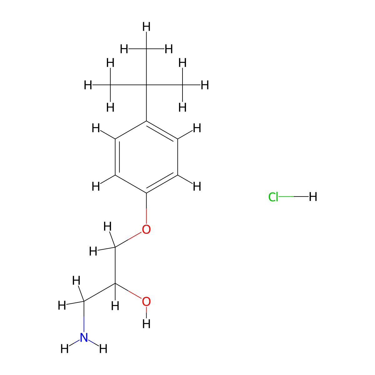 1-Amino-3-(4-(tert-butyl)phenoxy)propan-2-ol hydrochloride molecular structure, CAS 1609396-18-0