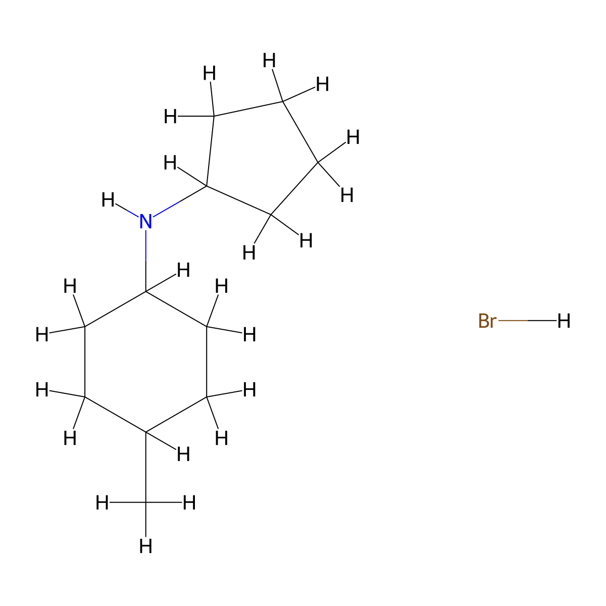 N-cyclopentyl-4-methylcyclohexanamine hydrobromide molecular structure, CAS 1609396-19-1