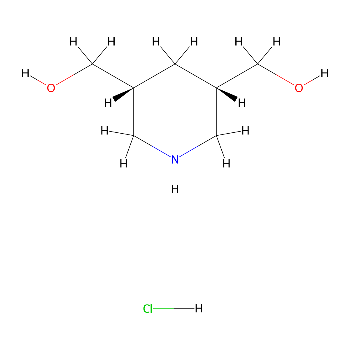 [(3S,5R)-5-(hydroxymethyl)piperidin-3-yl]methanol hydrochloride molecular structure, CAS 1609396-20-4
