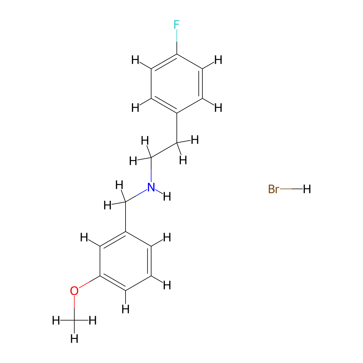 [2-(4-Fluorophenyl)ethyl](3-methoxybenzyl)amine hydrobromide molecular structure, CAS 1609396-21-5
