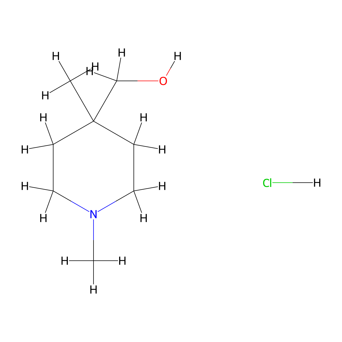(1,4-Dimethyl-4-piperidinyl)methanol hydrochloride molecular structure, CAS 1609396-22-6