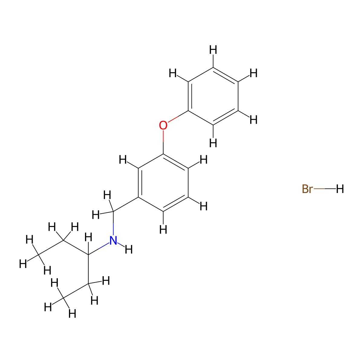 N-(3-phenoxybenzyl)-3-pentanamine hydrobromide molecular structure, CAS 1609396-29-3