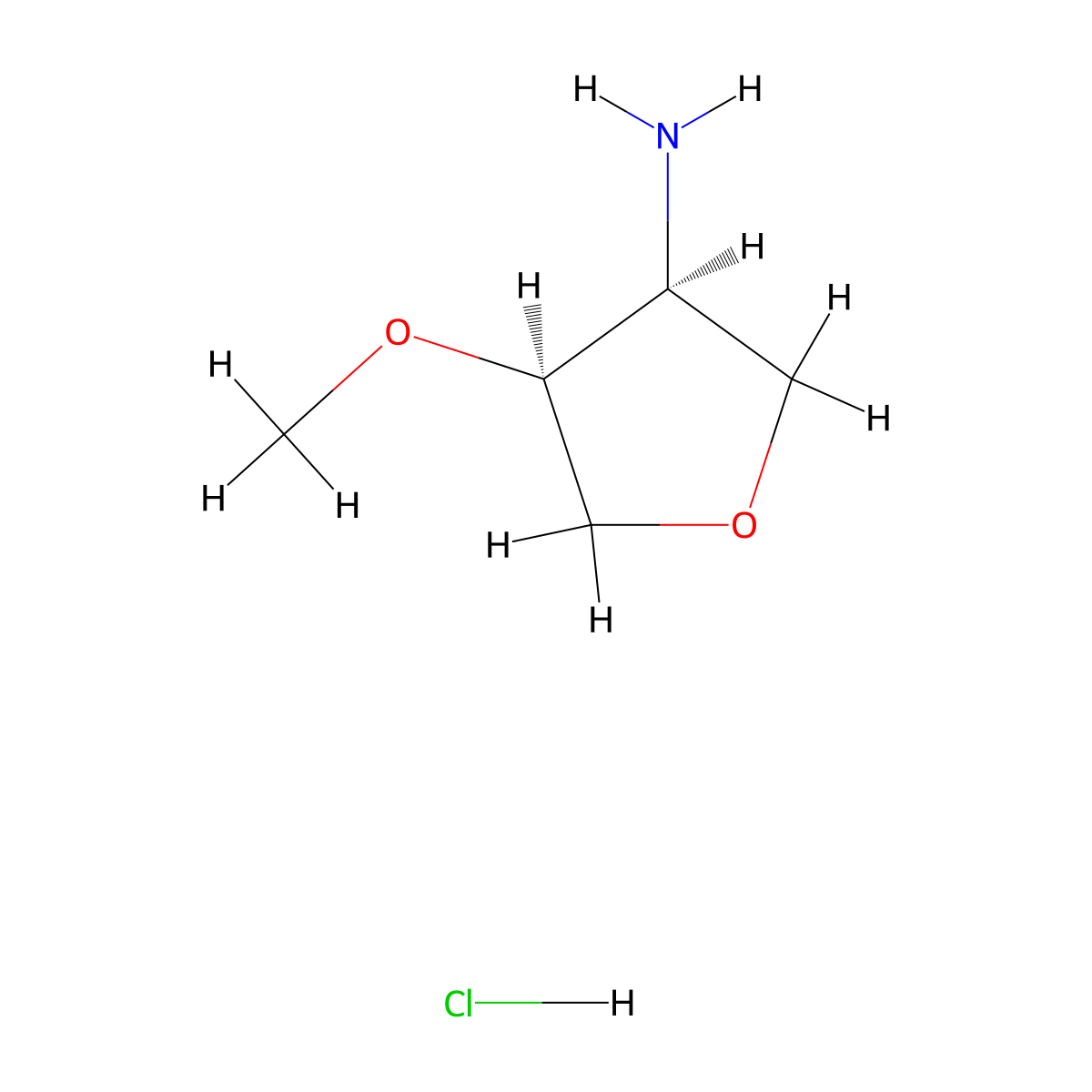 rac-(3R,4R)-4-methoxyoxolan-3-amine hydrochloride molecular structure, CAS 1609396-30-6